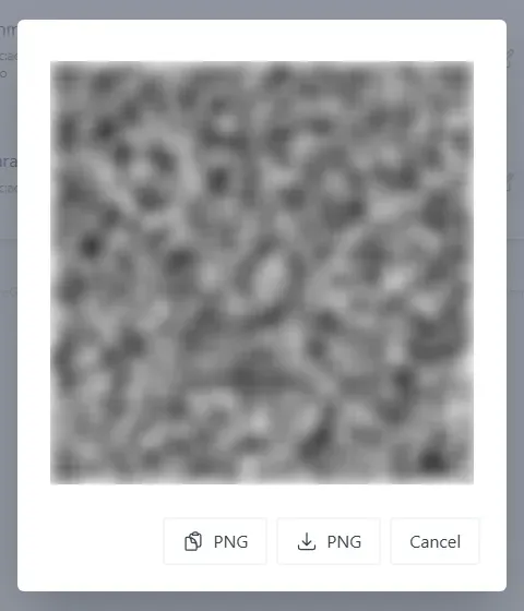 نافذة رمز QR لعميل في wg-easy مع أزرار نسخ وتنزيل PNG (الرمز مموه)
