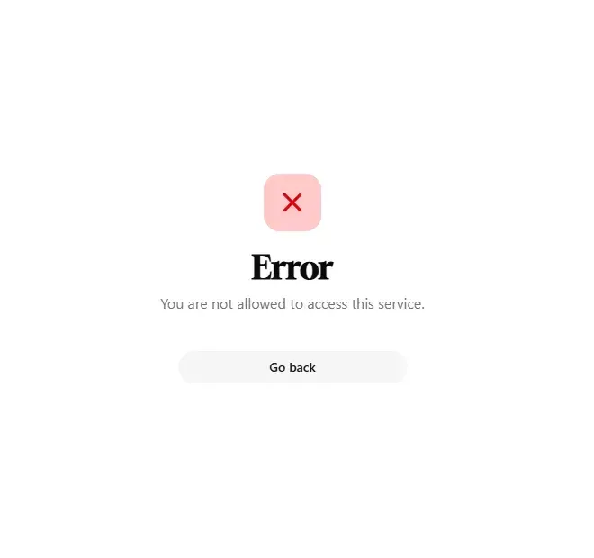 رسالة خطأ في Pocket ID تقول إن المستخدم غير مسموح له بالوصول إلى هذه الخدمة