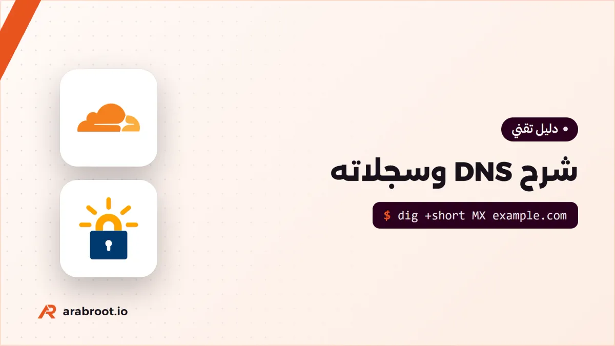 شرح DNS وسجلاته للمبتدئين: A وCNAME وMX وTXT وCAA وPTR بمثال حقيقي
